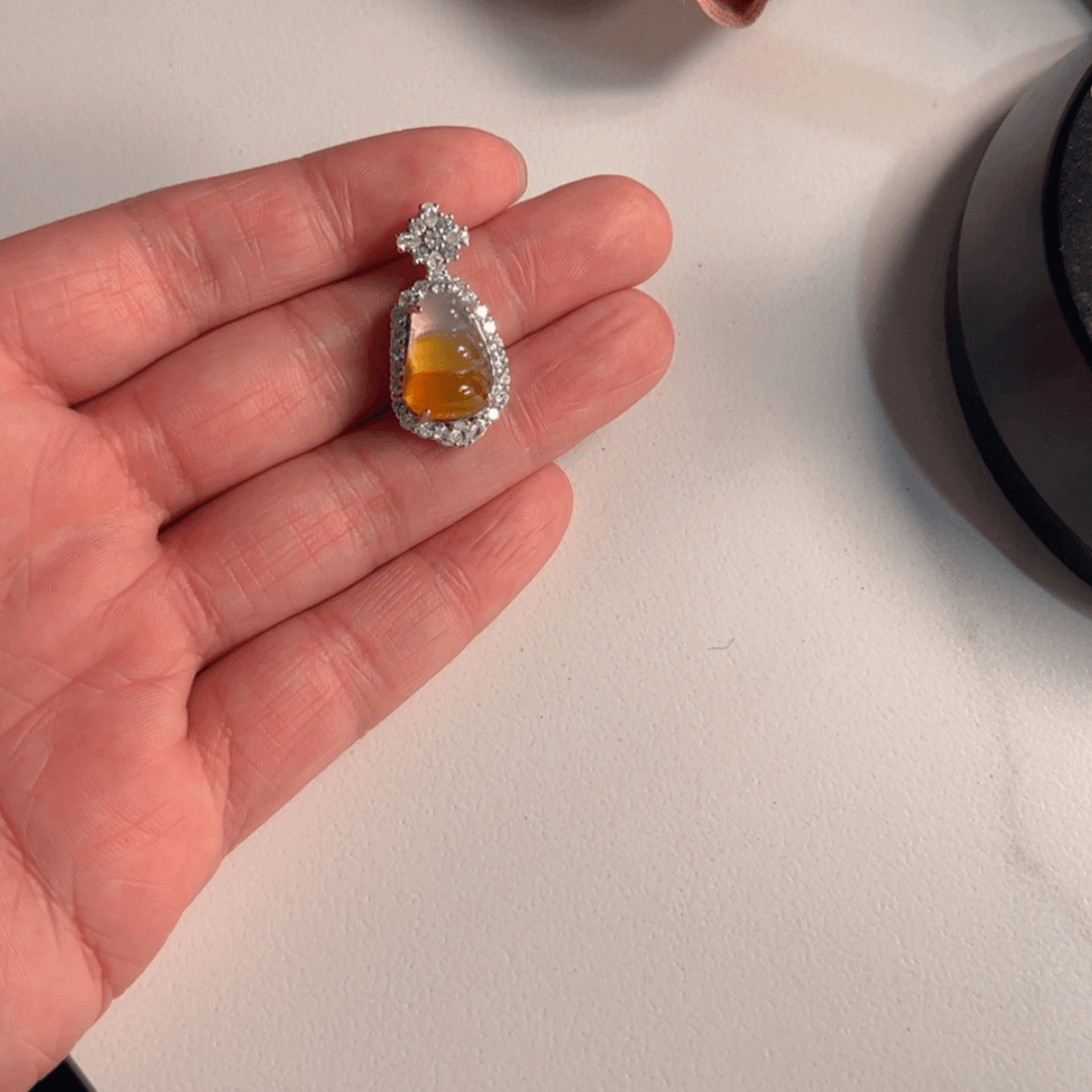 【闪购商品】玛瑙/玉髓颈饰银S925镀金镶嵌雪*