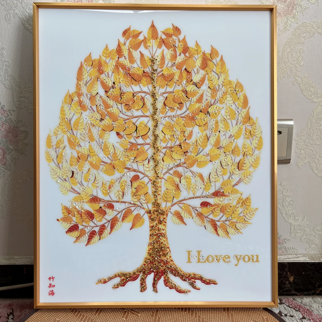 【提升自我能量】能量树  手工镶钻工艺品 金色 摆件 黄色   小棵