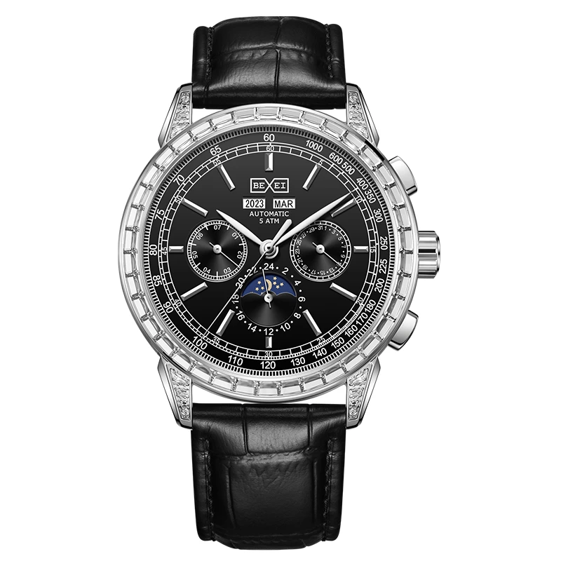 【官方】BEXEI/彼赛传承系列多功能经典全自动机械男士腕表【媚】