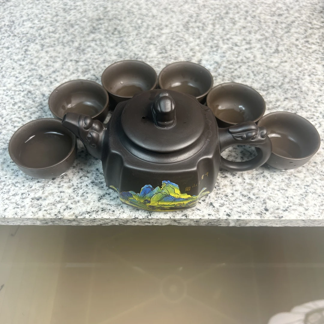 千里江山一壶六杯【颜剑声手制】