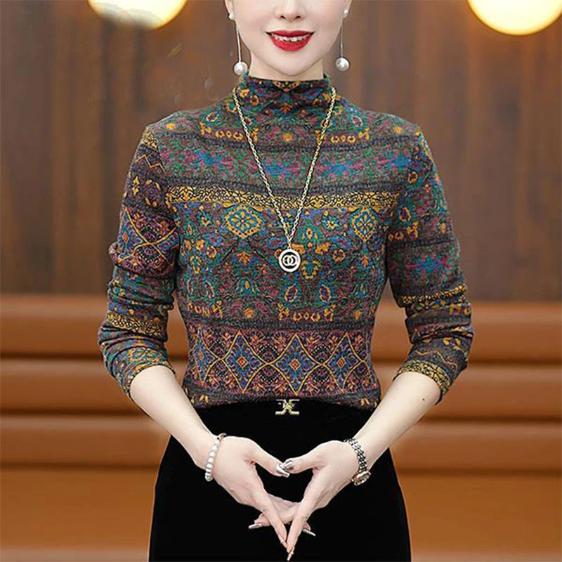 加厚德绒半高领长袖打底衫女2024秋冬新款气质修身内搭洋气上衣