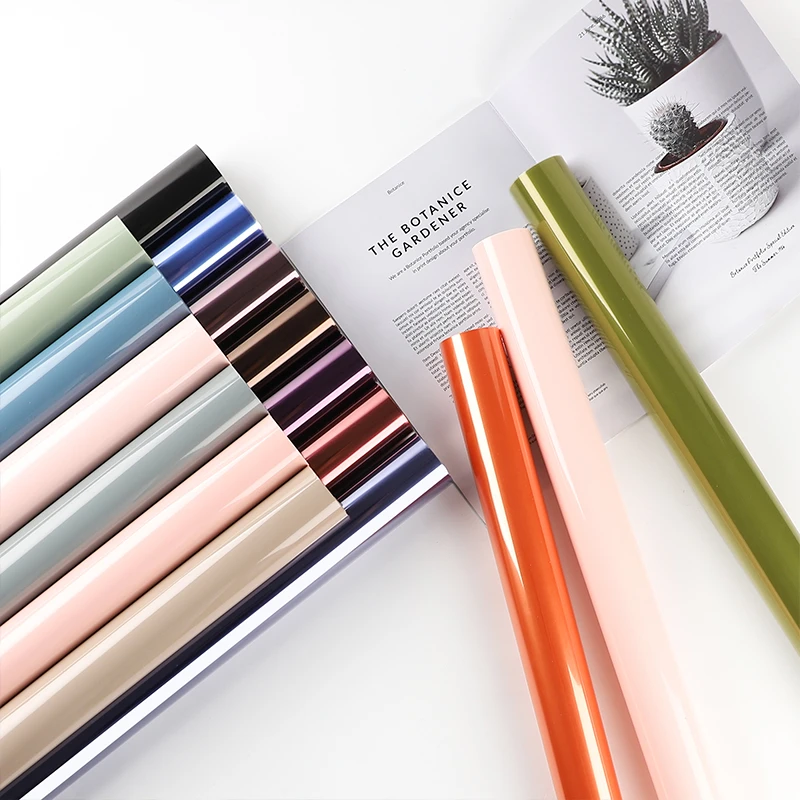 【束漫花艺】彩色玻璃纸水晶OPP果冻膜防水透明花束包花纸花艺材料