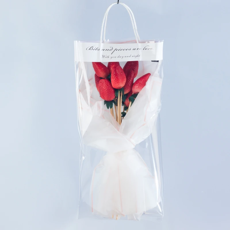 【束漫花艺】手提袋透明网红防水鲜花包装玫瑰花束包花花艺资材