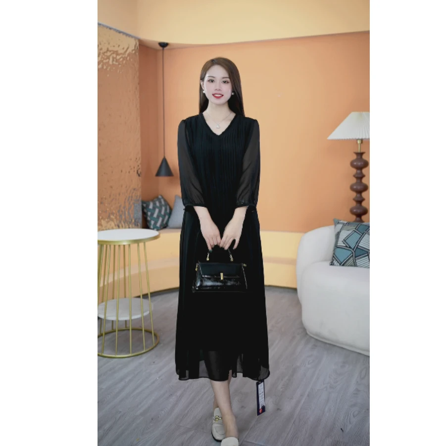 【奈娅定制】C191夏季连衣裙女2024新款遮肉显瘦宽松气质大码裙子