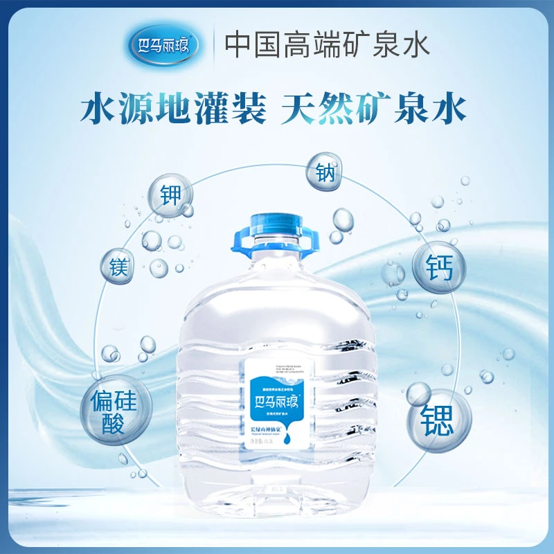 巴马丽琅 长绿山神仙泉11.3L*1瓶*5箱碱性矿泉水常温健康饮用桶装