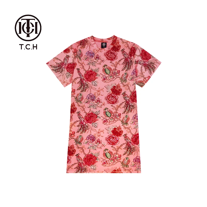 轻奢-T.C.H/新中式洋气气场强大重工烫钻凉感连衣裙T72B30E6032