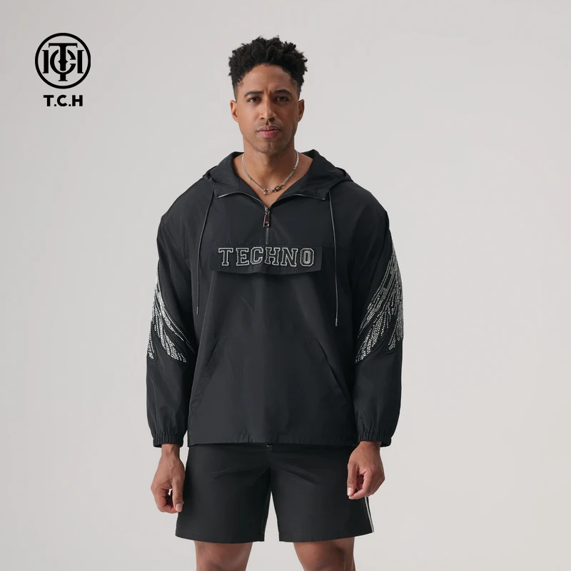 T.C.H/轻奢24春夏新款宽松烫钻图案经典系列外套上衣T72A126022