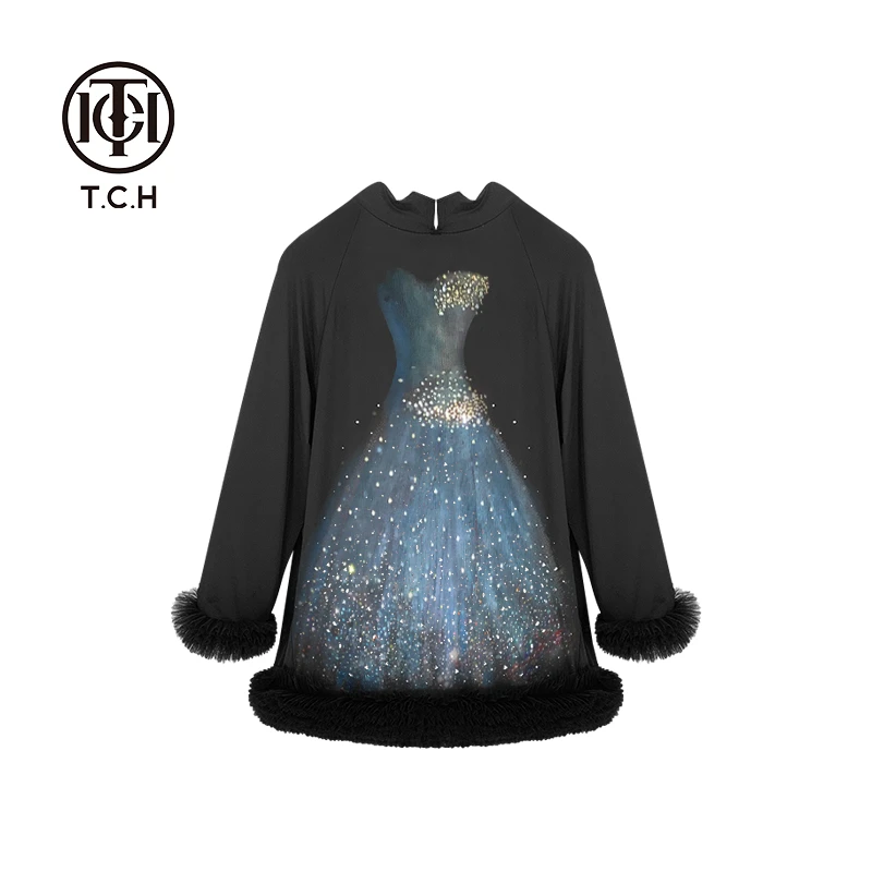 TCH/2025潮牌重工烫钻时尚新中式洋气薄款连帽防晒衫T72B12E6015