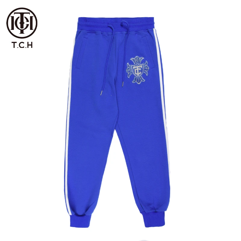 TCH轻奢时尚百搭休闲春季新款烫钻卫裤情侣T69D20E6013私服tch