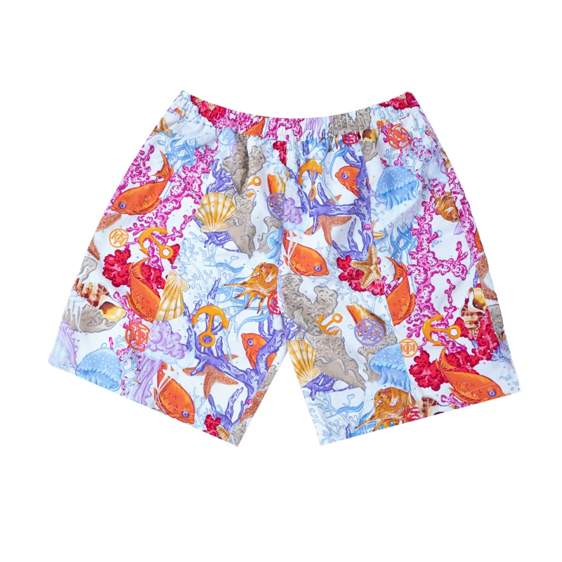 潮牌-海洋花卉老花满天星烫钻时尚花色短裤T72B21E6006