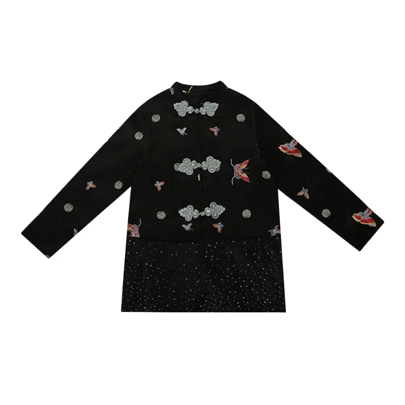 TCH轻奢烫钻工艺新时尚休闲百搭潮流黑外套女T72C27E8001私服tch