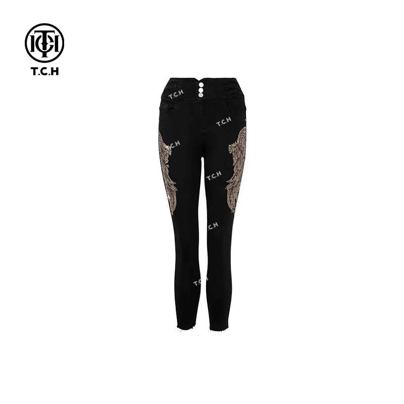 私服-TCH潮牌24秋冬牛仔长裤T72C20E5091