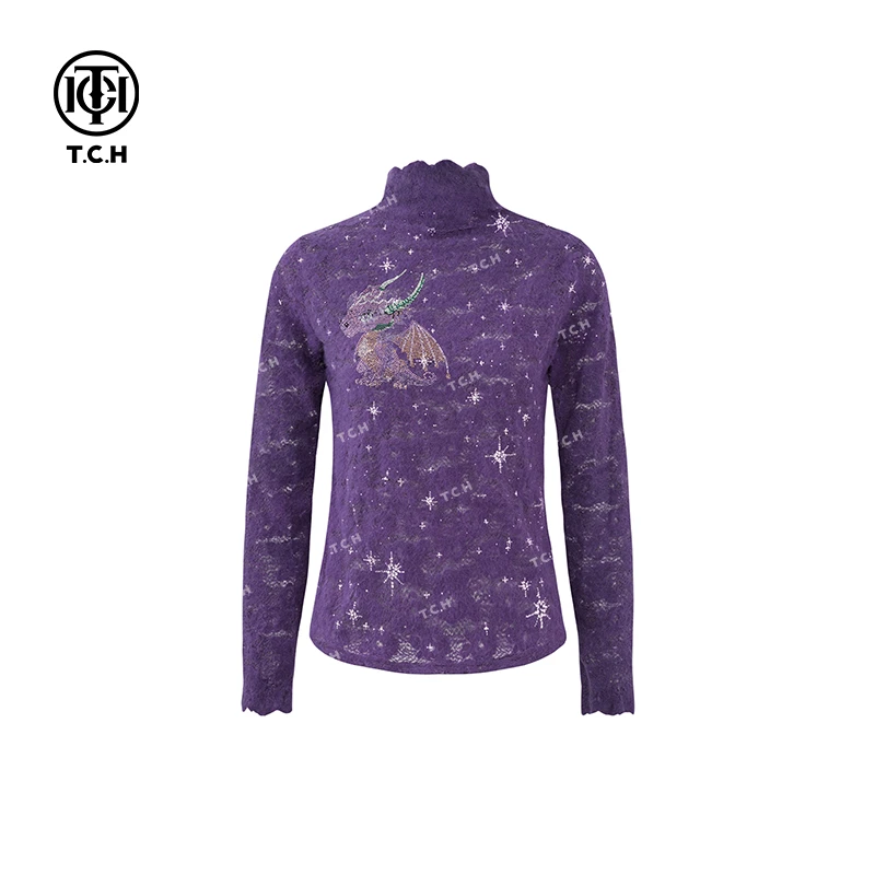 私服-TCH潮牌24秋冬新款高领针织衫T72C09E5105