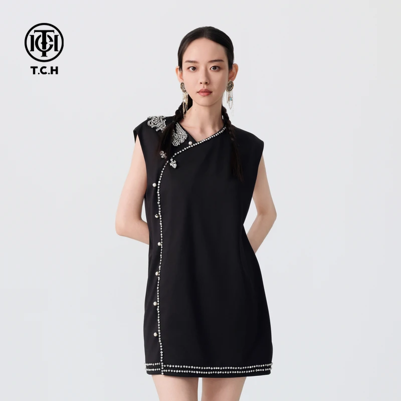 轻奢-TCH新款新中式老钱风无袖短裙子T72C306070