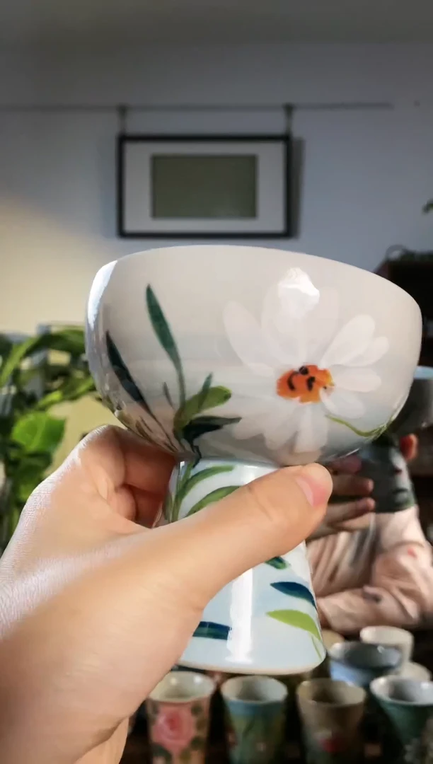 【闪购商品】釉下彩油画雏菊纹果盘