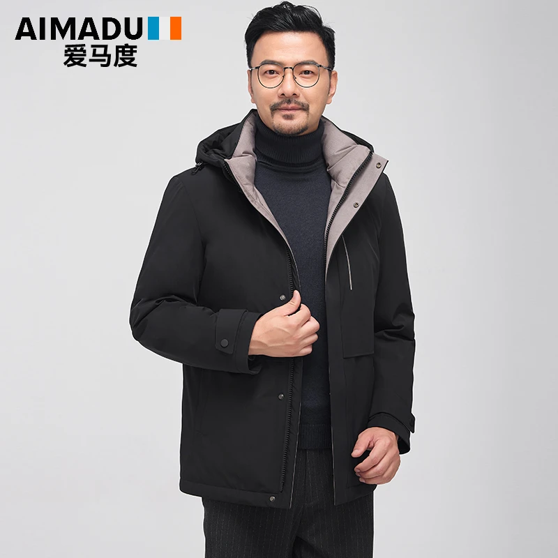 【爱马度王总】【可脱卸内胆】休闲中年爸爸加厚外套冬季羽绒服12509