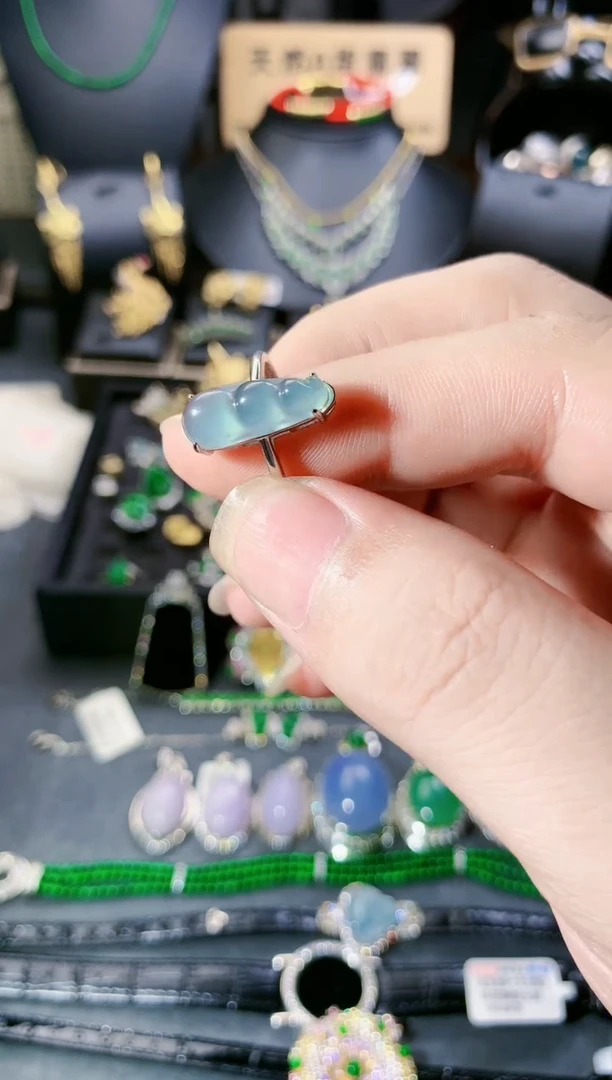 【闪购商品】翡翠戒指银S925镶嵌戒指