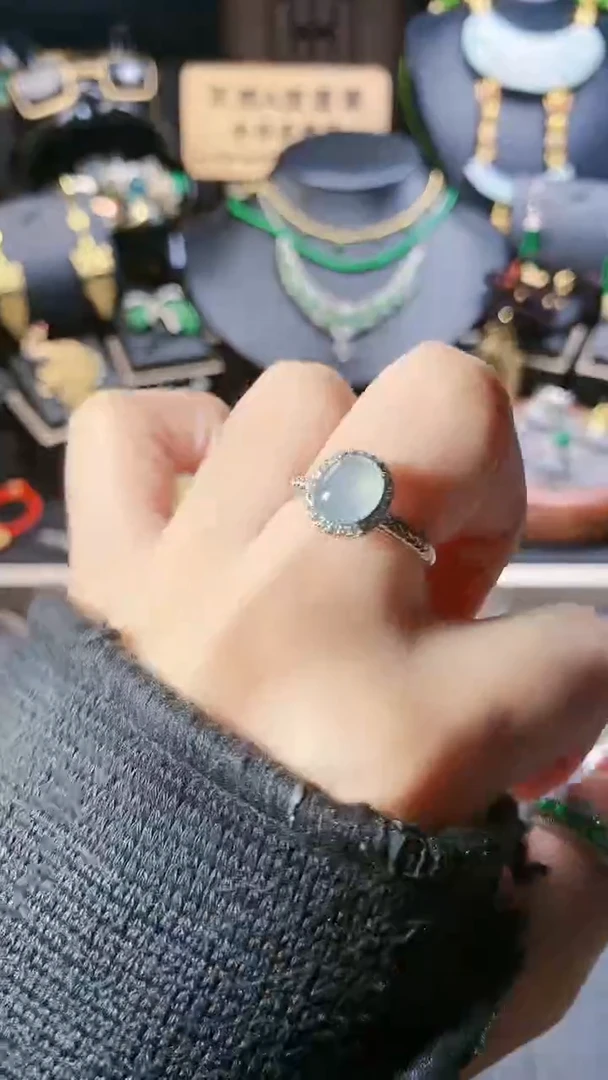 【闪购商品】翡翠戒指银S925镶嵌戒指