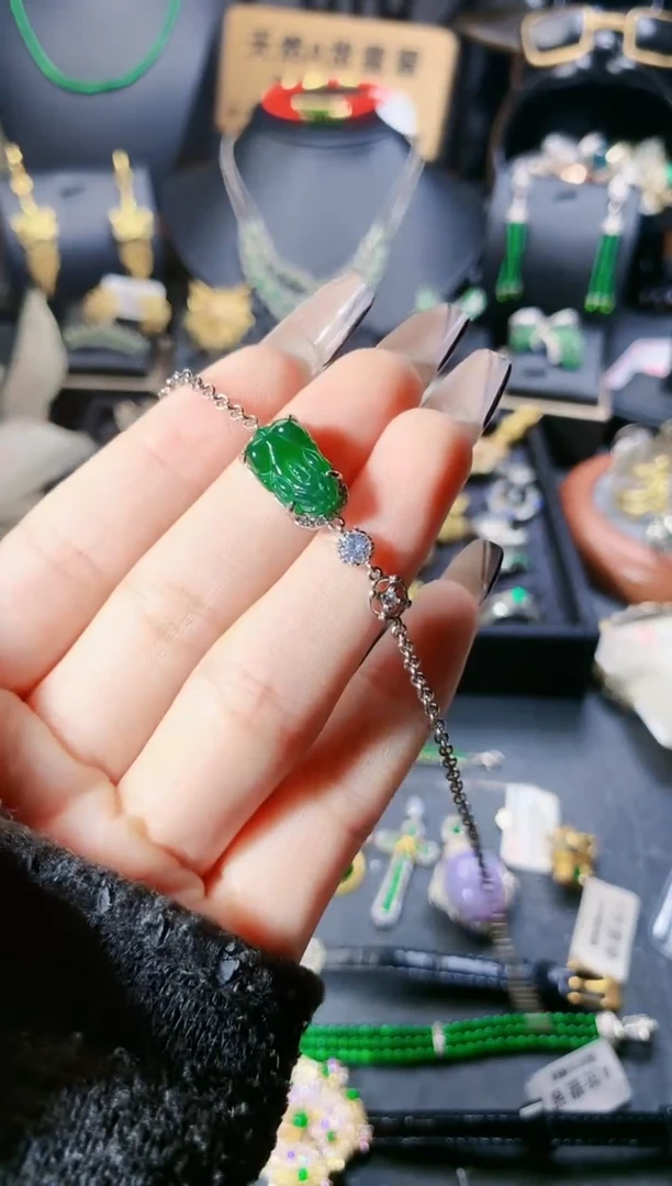 【闪购商品】翡翠手链银S925镶嵌手链