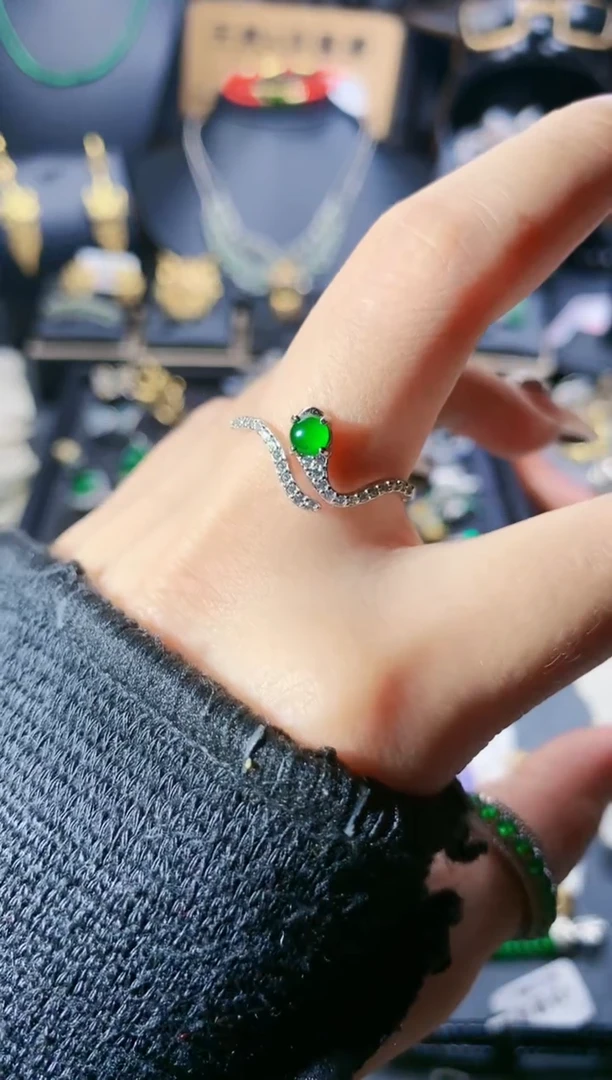 【闪购商品】翡翠戒指银S925镶嵌戒指