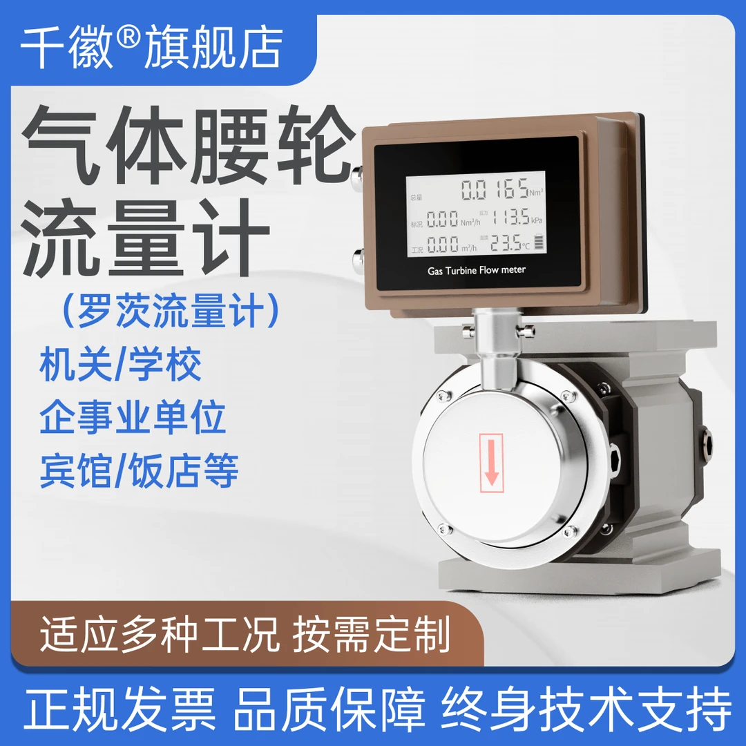 千徽气体腰轮流量计罗茨流量计数显天然气沼气燃气高精度容积式