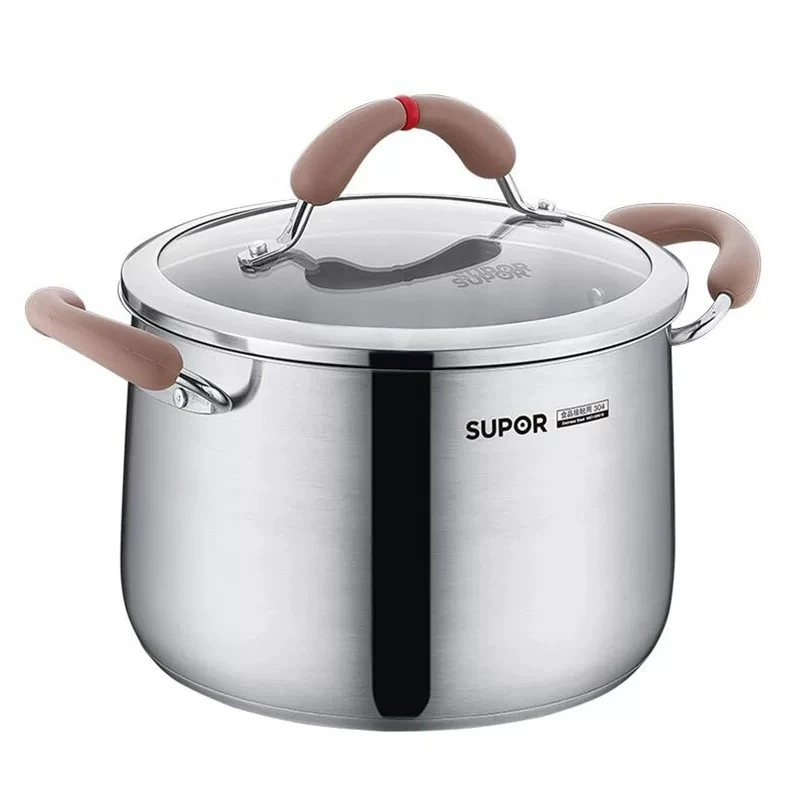 SUPOR/苏泊尔汤锅RT20/22AA1小红圈芯彩304不锈钢家用煮面煮粥