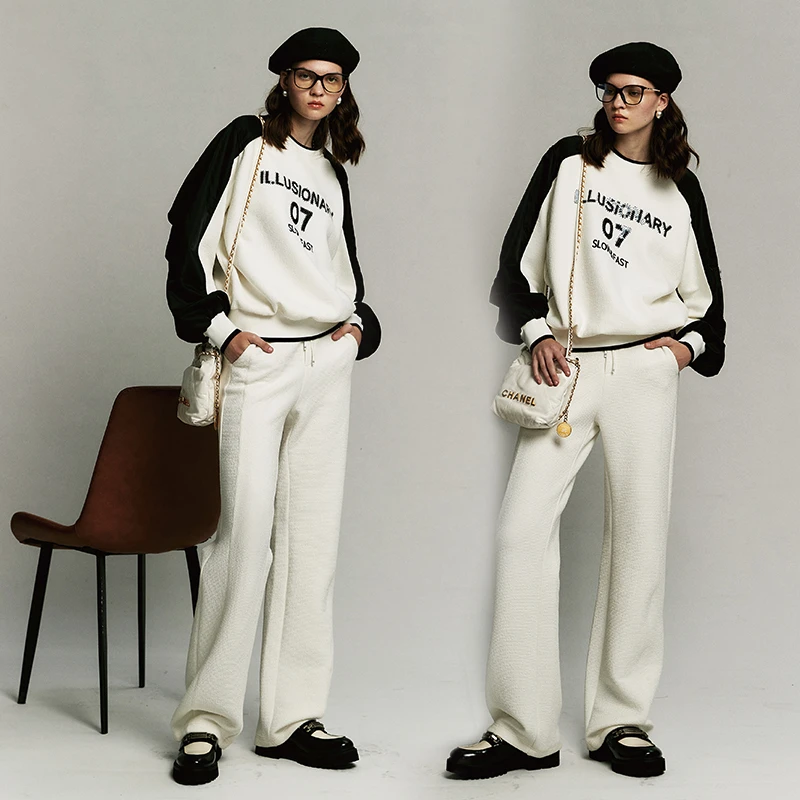 D家 轻松时装卫衣/云朵裤 皱感柔白 垂弹空气面料 F34391/K34519