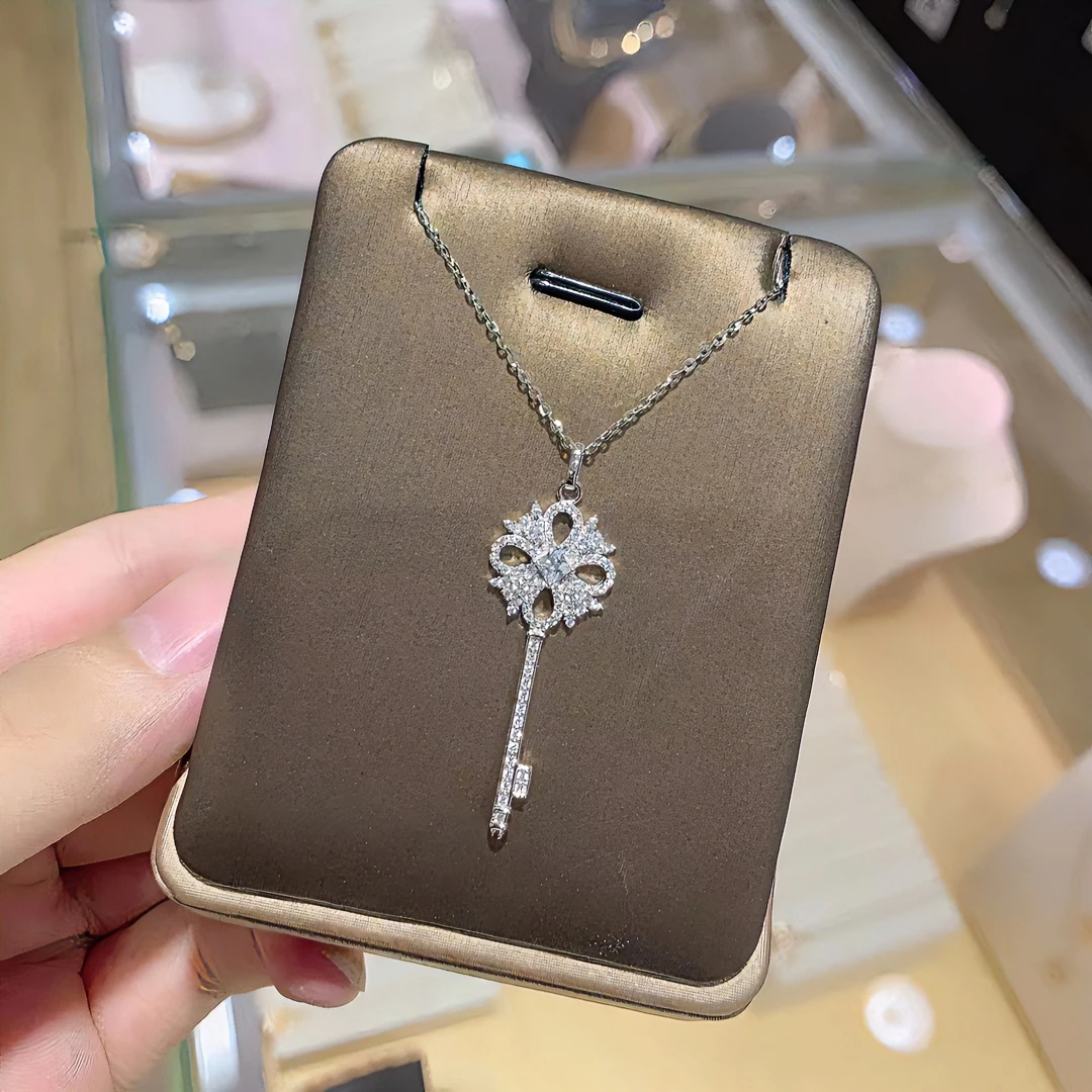 钥匙银项链高奢女神纯银通体925银钥匙项链1