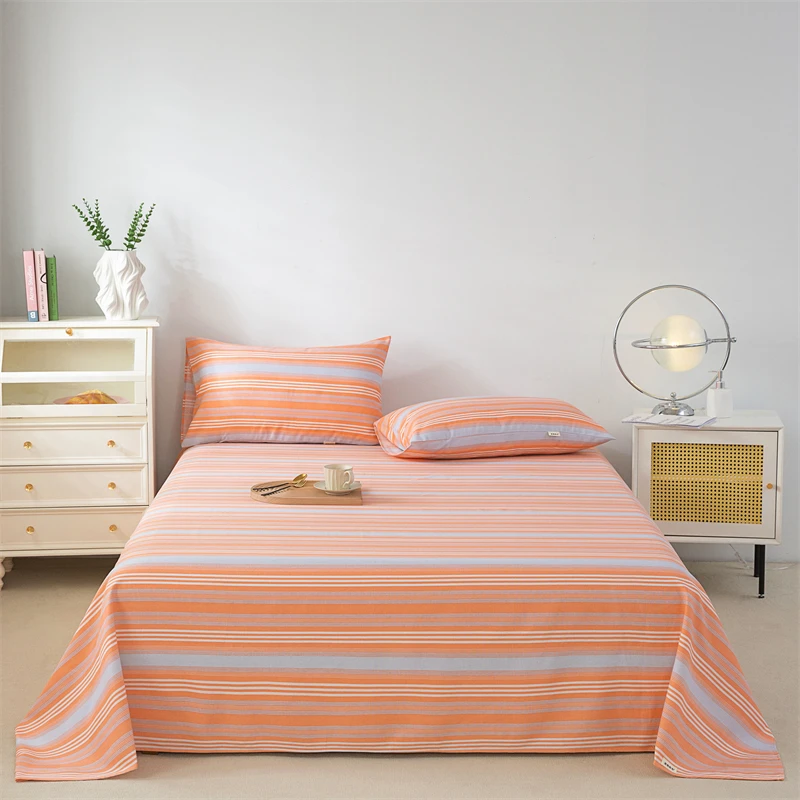 夏季老粗布床单单件家用非全棉纯棉凉席透气双十一布料被单枕套