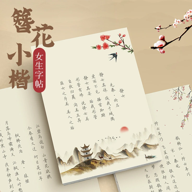 簪花小楷字帖诗经饮水词成人男生女生硬笔书法钢笔临摹练字帖楷书