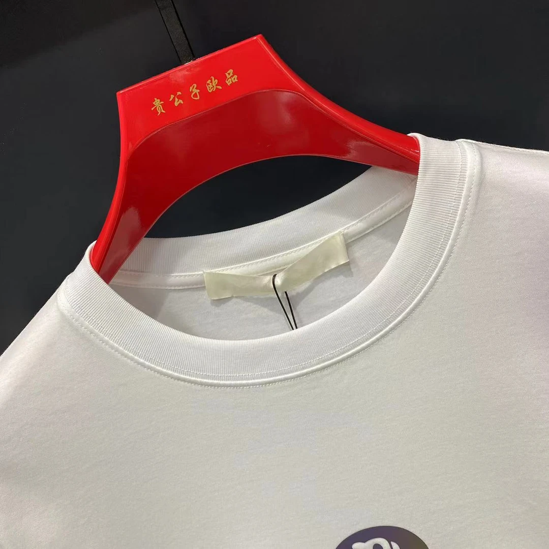 欧品男士夏季新款个性春夏潮流休闲百搭时尚高品质微阔短袖 1005