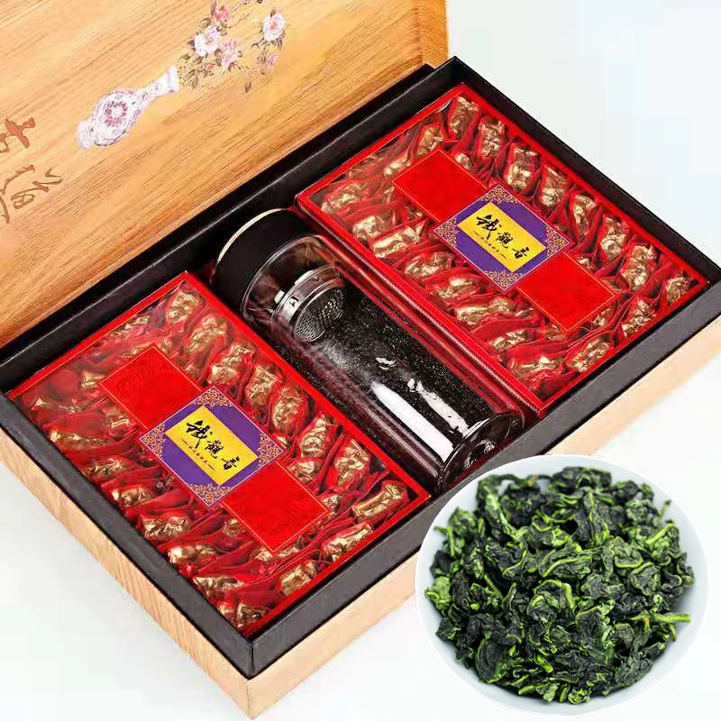 送双层玻璃杯新茶安溪铁观音浓香型高山兰花香乌龙茶叶礼盒装500g