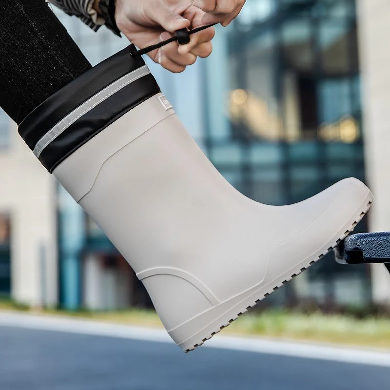 BIRROT高档雨鞋男款收口防雨防水鞋中筒防滑雨靴外卖骑手钓鱼胶鞋