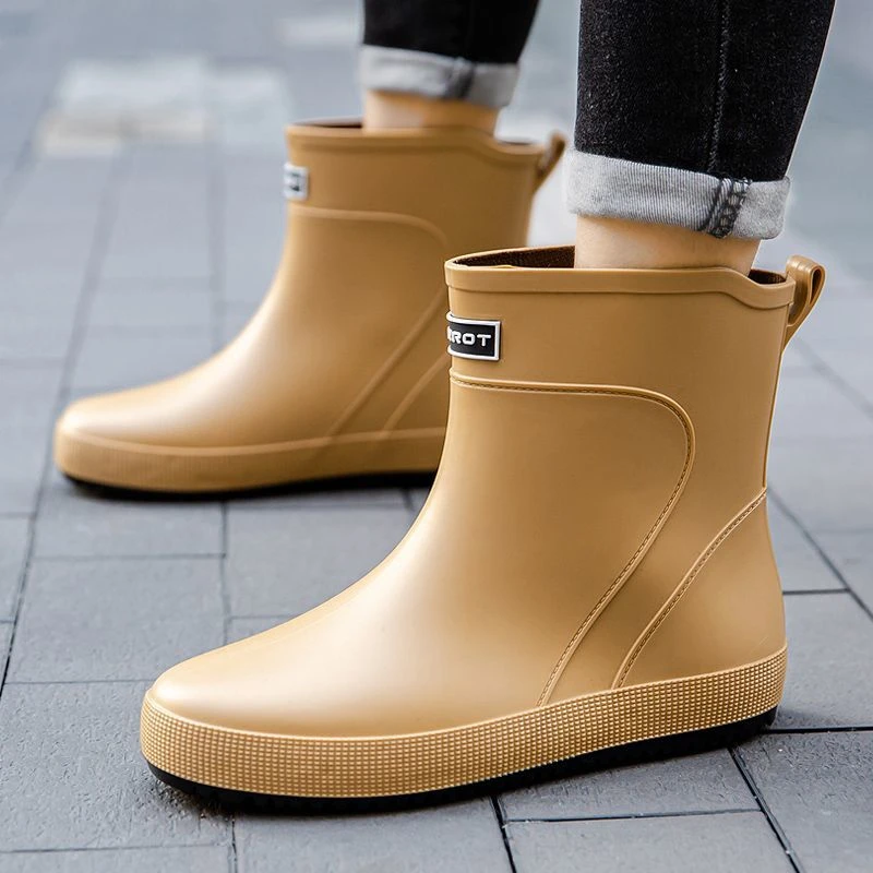 时尚雨鞋男防水鞋子轻便中高筒厚底胶鞋防滑钓鱼工地厨房工作雨靴