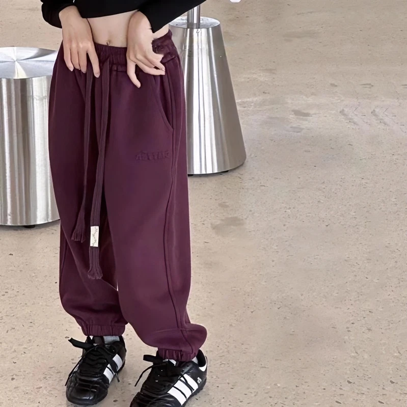 儿童加绒裤2024秋冬中大童韩版一体绒加厚休闲裤宝宝网红百搭长裤