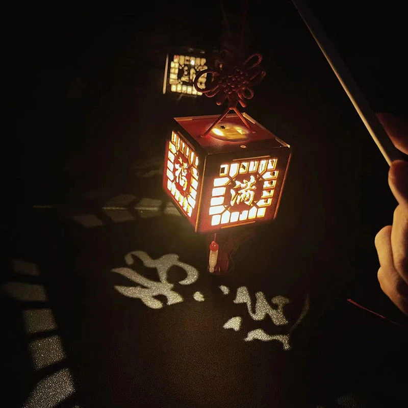 中秋节灯笼手工diy国潮古风灯笼 发光小夜灯情侣送闺蜜
