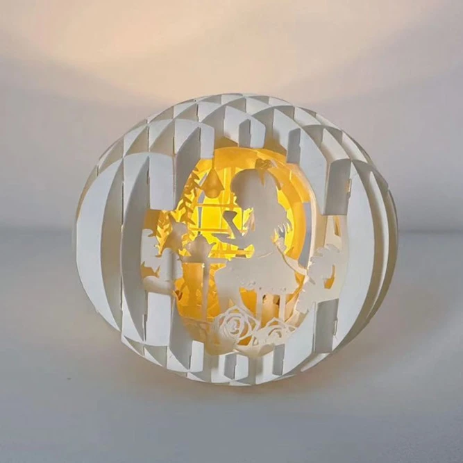 创意立体纸雕折叠球形纸雕手工纸模 礼物