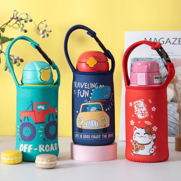 手提斜跨儿童杯套 杯具儿童600 630ml保温杯防摔保护套 学生用