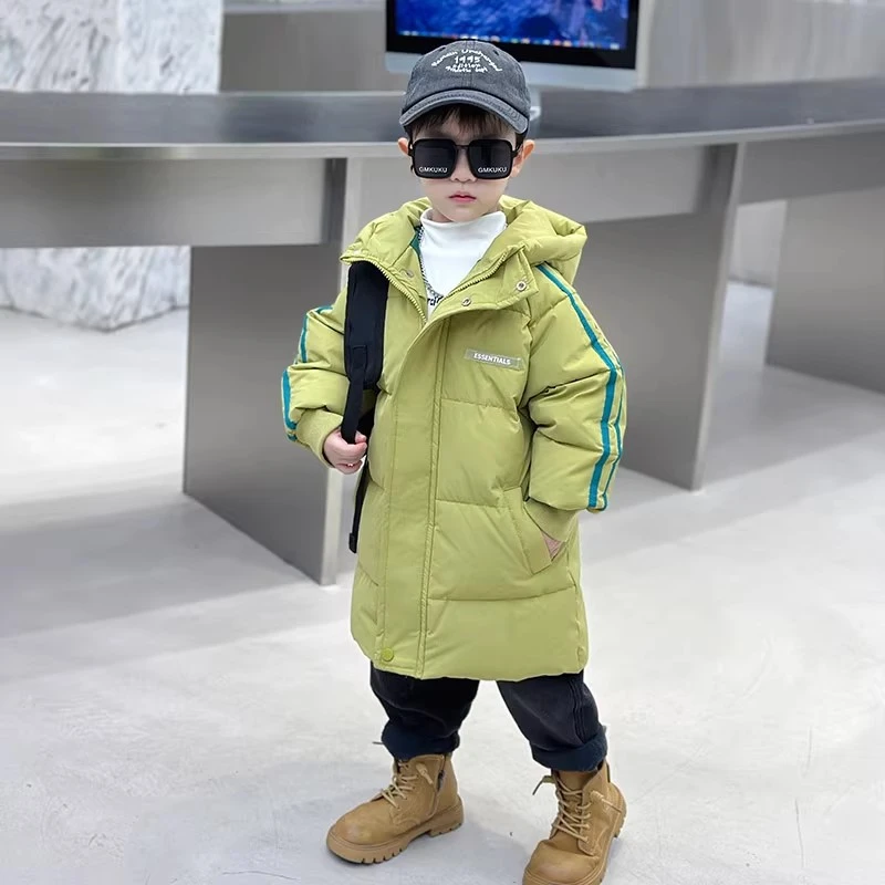 巴拉【商场同款】2025男童羽绒服冬季加厚新款儿童中长款加厚秋白