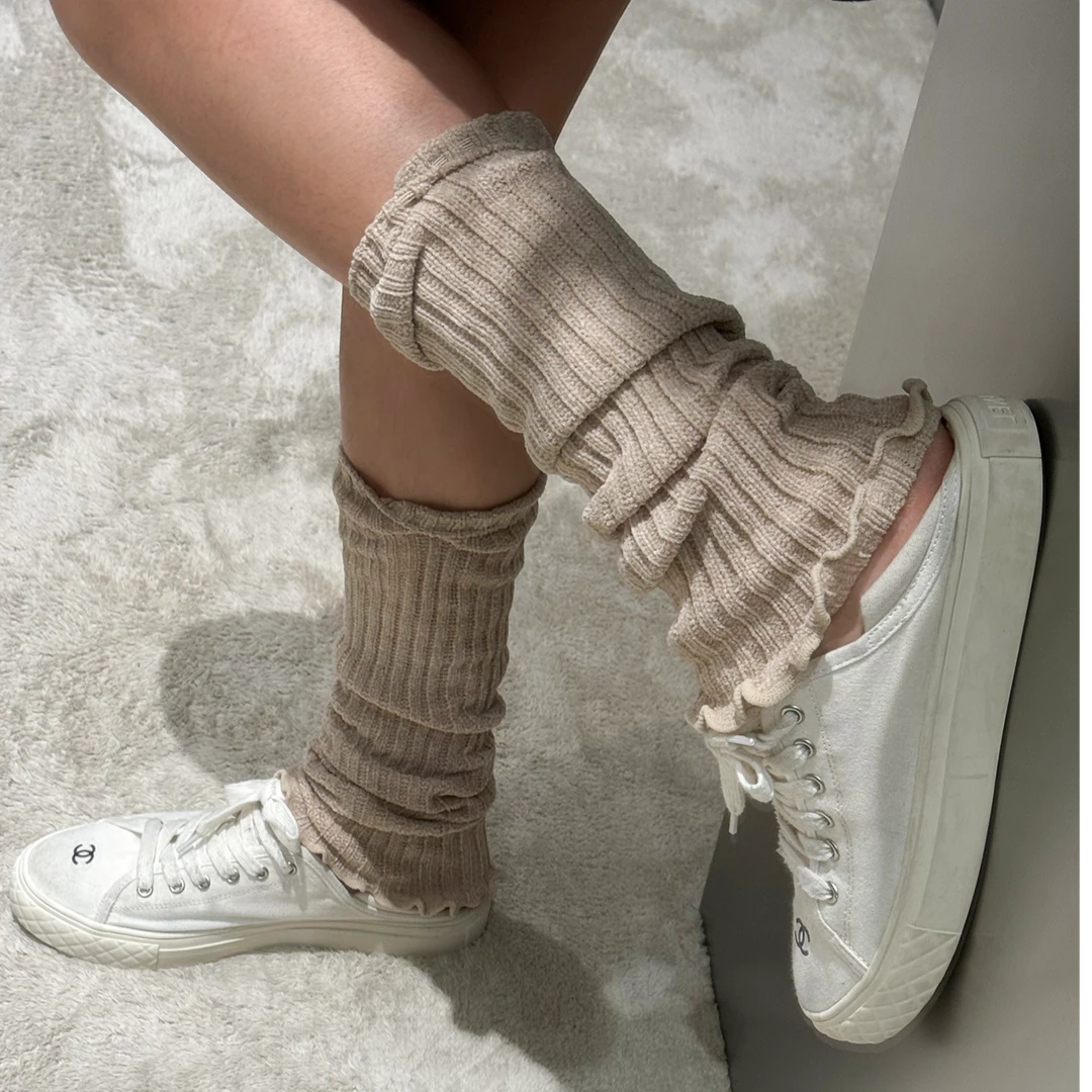 C636 - 雪尼尔羽感堆堆袜套百搭秋冬