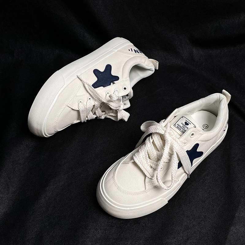 ins港风小白鞋子男潮鞋2024夏季爆款帆布鞋男士休闲百搭学生板鞋