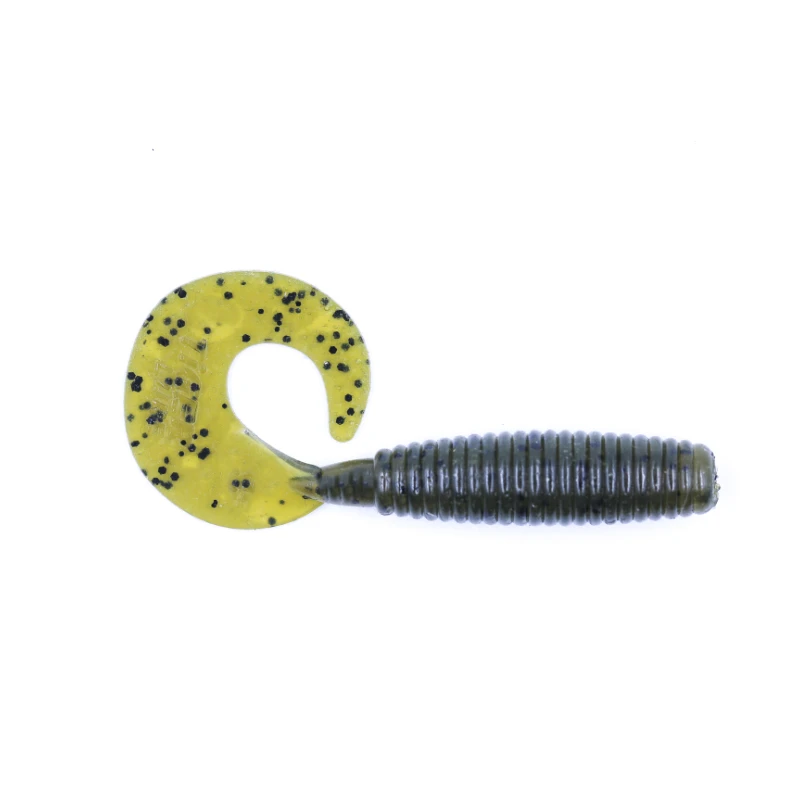 排骨老虎路亚降妖卷尾虫蛆65mm ，75mm软鲈鳜翘嘴鲶鱼黑罗非太阳鱼