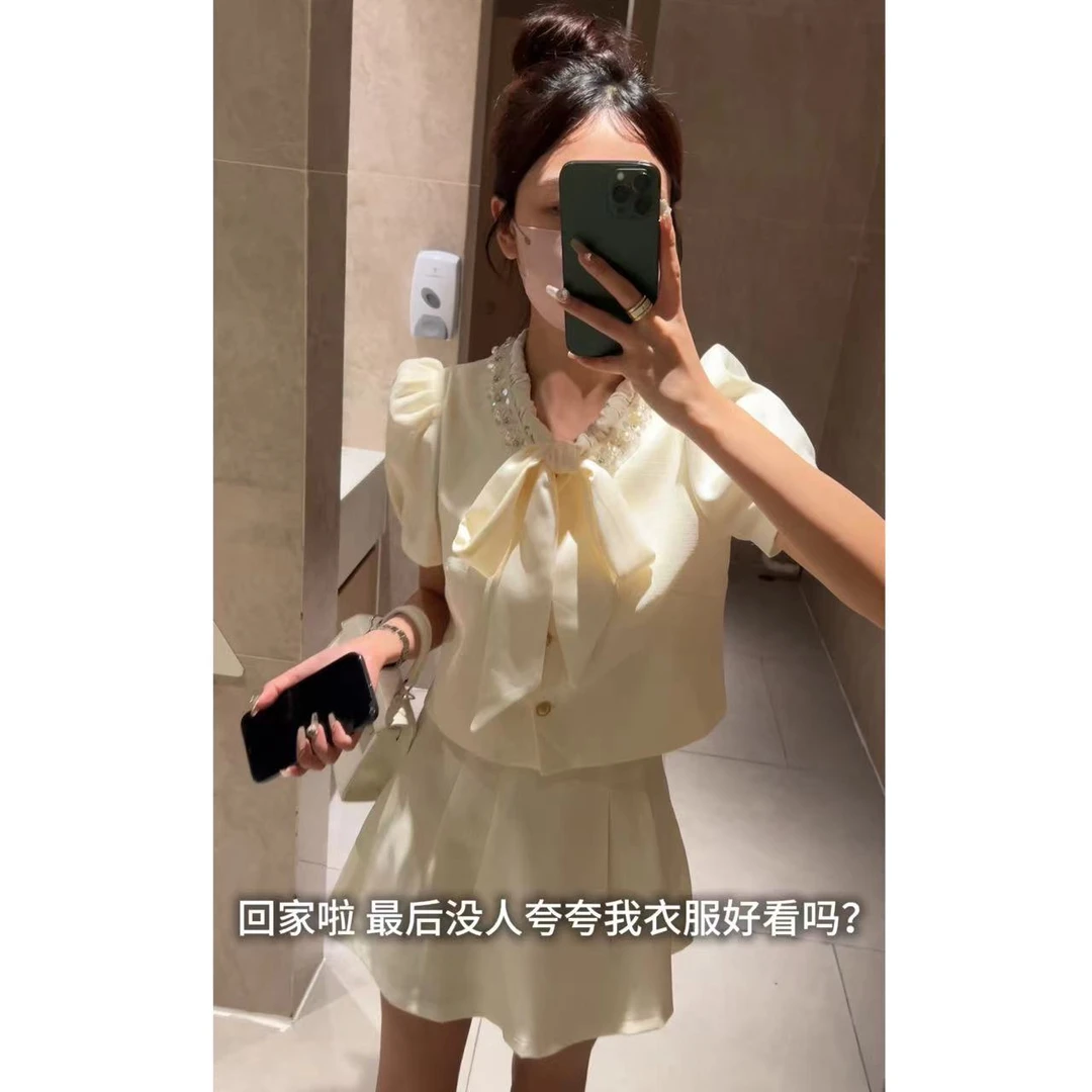 名媛高端小香风黑色连衣裙套装2024新款女装夏季轻奢高级感女人味