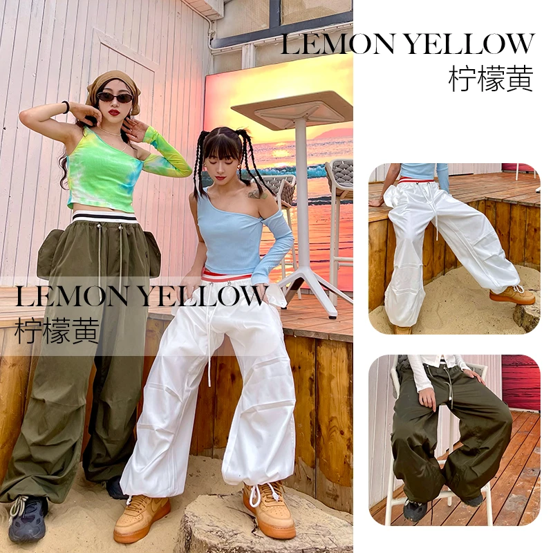 松紧边休闲裤设计感直筒纯色显瘦百搭   L3SA004