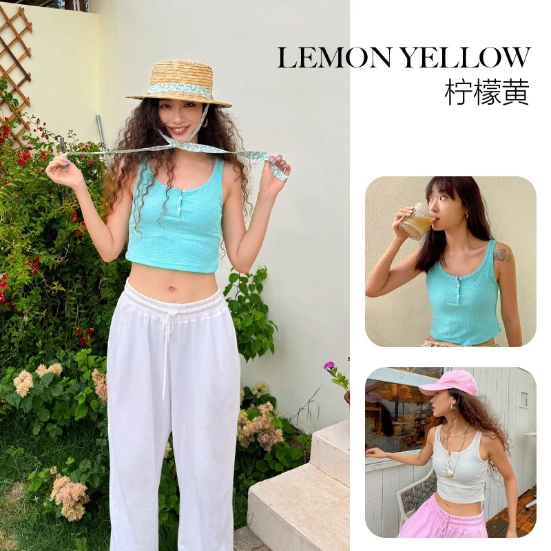 吊带背心短款休闲显瘦修身时尚露脐  L4A14