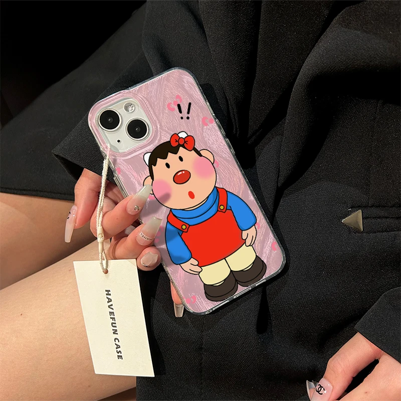 趣味壳搞怪蝴蝶结胖虎适用苹果15手机壳iPhone13华为vivo小米oppo