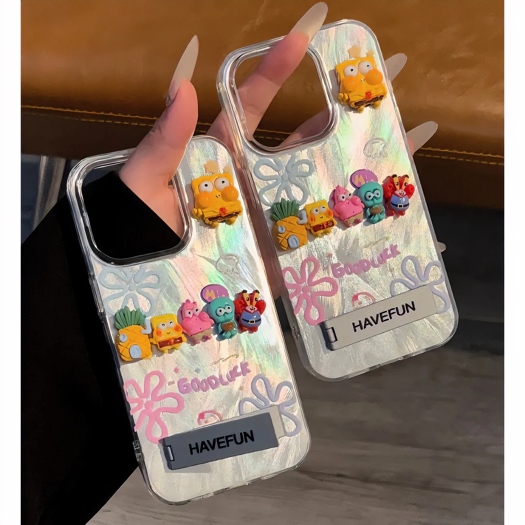 趣味壳立体海绵公仔适用iPhone15苹果13手机壳14华为vivo小米oppo