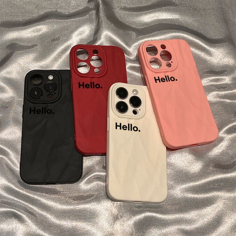 小众简约hello苹果15手机壳13promax高级iPhone14/11个性12男女XS