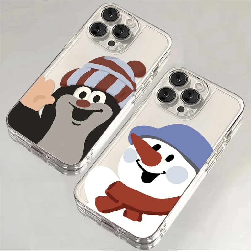 帽子鼠雪人苹果13promax手机壳11/15卡通iPhone14透明12/XS防摔XR