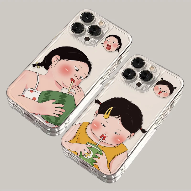 牛牛夏日西瓜女孩适用苹果15手机壳iPhone1413华为vivo小米oppo